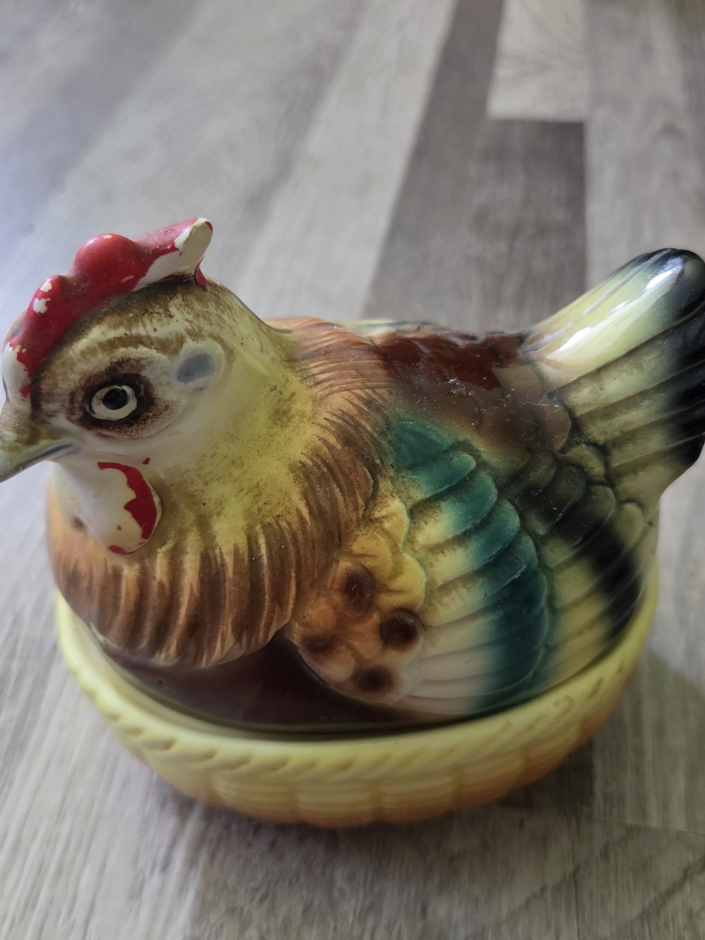 Japan Chicken Hen Egg Salt Pepper Shaker Set Ceramic Farmhouse Kitchen Vintage - Picture 2 of 16